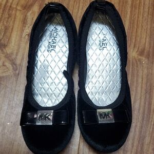 Michael Kors Black Flats with Silver Accents